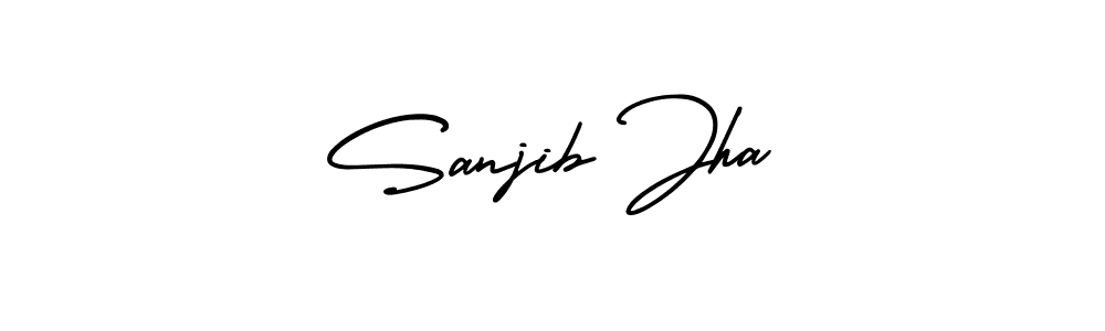 The best way (AmerikaSignatureDemo-Regular) to make a short signature is to pick only two or three words in your name. The name Sanjib Jha include a total of six letters. For converting this name. Sanjib Jha signature style 3 images and pictures png