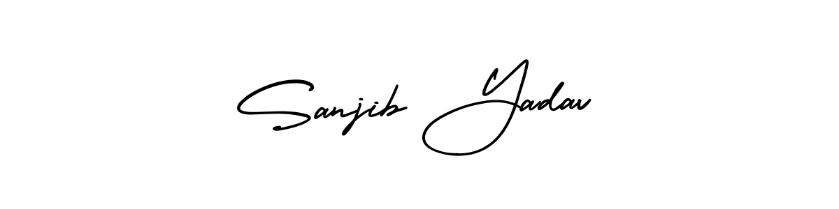 How to make Sanjib Yadav signature? AmerikaSignatureDemo-Regular is a professional autograph style. Create handwritten signature for Sanjib Yadav name. Sanjib Yadav signature style 3 images and pictures png