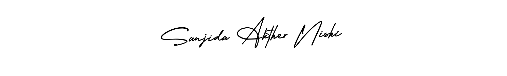 Sanjida Akther Nishi stylish signature style. Best Handwritten Sign (AmerikaSignatureDemo-Regular) for my name. Handwritten Signature Collection Ideas for my name Sanjida Akther Nishi. Sanjida Akther Nishi signature style 3 images and pictures png
