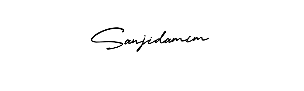 The best way (AmerikaSignatureDemo-Regular) to make a short signature is to pick only two or three words in your name. The name Sanjidamim include a total of six letters. For converting this name. Sanjidamim signature style 3 images and pictures png