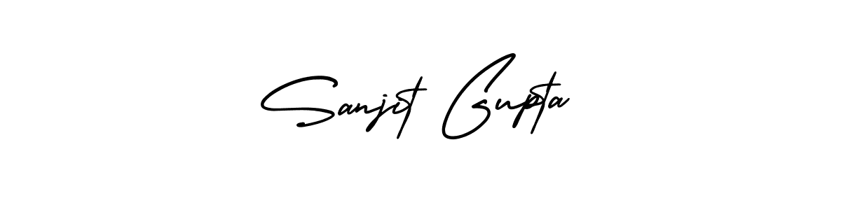 How to make Sanjit Gupta name signature. Use AmerikaSignatureDemo-Regular style for creating short signs online. This is the latest handwritten sign. Sanjit Gupta signature style 3 images and pictures png