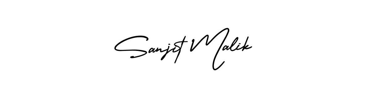 Sanjit Malik stylish signature style. Best Handwritten Sign (AmerikaSignatureDemo-Regular) for my name. Handwritten Signature Collection Ideas for my name Sanjit Malik. Sanjit Malik signature style 3 images and pictures png