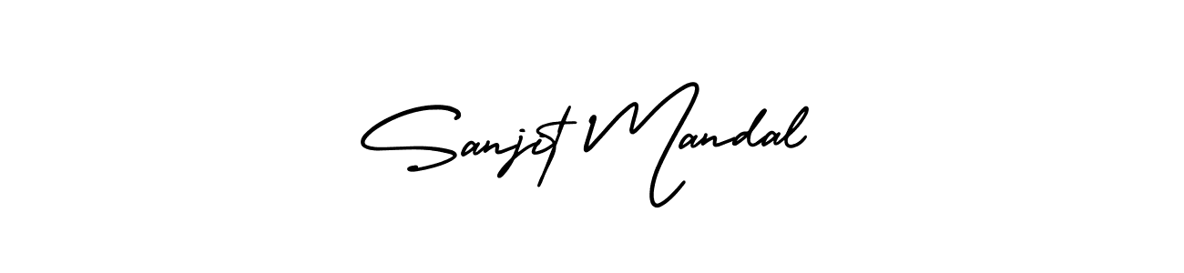 Make a beautiful signature design for name Sanjit Mandal. With this signature (AmerikaSignatureDemo-Regular) style, you can create a handwritten signature for free. Sanjit Mandal signature style 3 images and pictures png