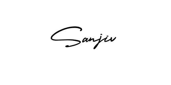How to make Sanjiv signature? AmerikaSignatureDemo-Regular is a professional autograph style. Create handwritten signature for Sanjiv name. Sanjiv signature style 3 images and pictures png