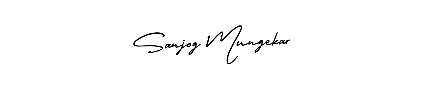How to Draw Sanjog Mungekar signature style? AmerikaSignatureDemo-Regular is a latest design signature styles for name Sanjog Mungekar. Sanjog Mungekar signature style 3 images and pictures png