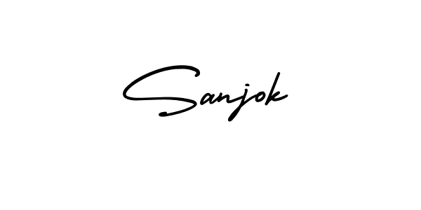 How to make Sanjok signature? AmerikaSignatureDemo-Regular is a professional autograph style. Create handwritten signature for Sanjok name. Sanjok signature style 3 images and pictures png