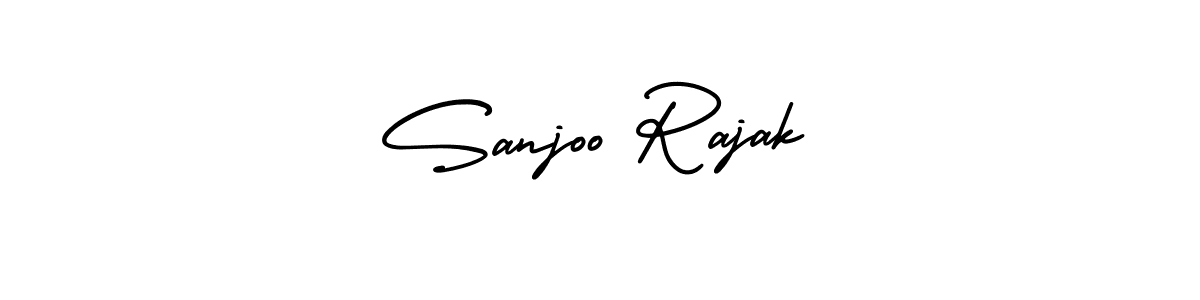 The best way (AmerikaSignatureDemo-Regular) to make a short signature is to pick only two or three words in your name. The name Sanjoo Rajak include a total of six letters. For converting this name. Sanjoo Rajak signature style 3 images and pictures png