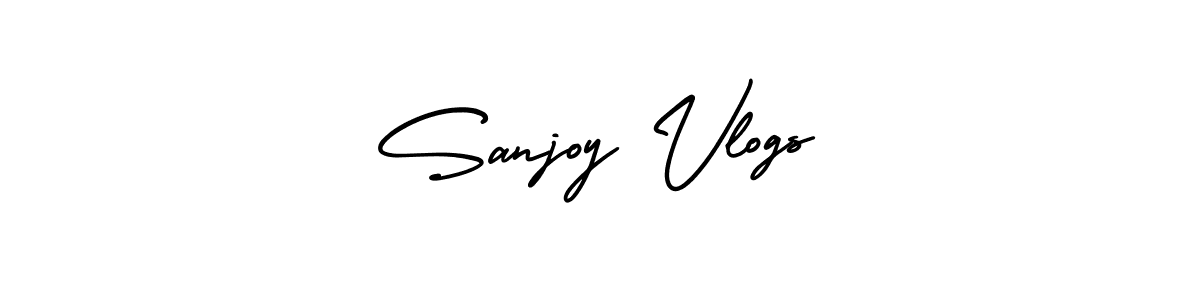 Make a beautiful signature design for name Sanjoy Vlogs. With this signature (AmerikaSignatureDemo-Regular) style, you can create a handwritten signature for free. Sanjoy Vlogs signature style 3 images and pictures png