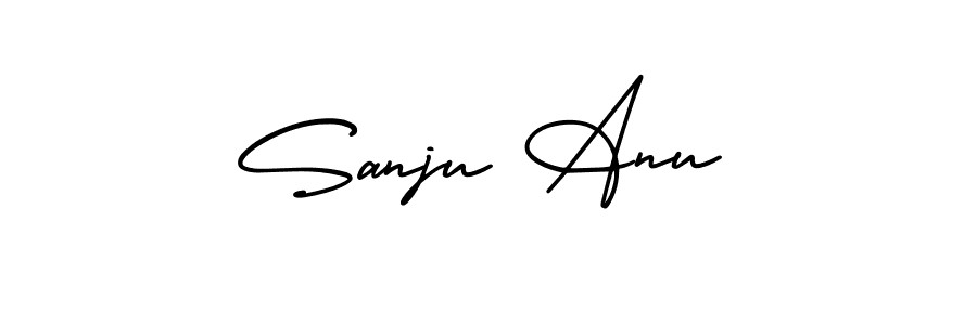 Similarly AmerikaSignatureDemo-Regular is the best handwritten signature design. Signature creator online .You can use it as an online autograph creator for name Sanju Anu. Sanju Anu signature style 3 images and pictures png