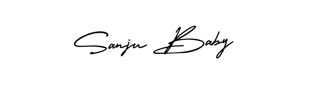 Use a signature maker to create a handwritten signature online. With this signature software, you can design (AmerikaSignatureDemo-Regular) your own signature for name Sanju Baby. Sanju Baby signature style 3 images and pictures png