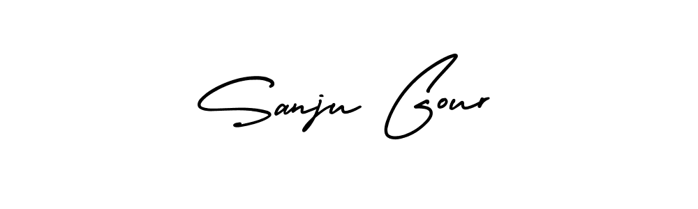 How to make Sanju Gour name signature. Use AmerikaSignatureDemo-Regular style for creating short signs online. This is the latest handwritten sign. Sanju Gour signature style 3 images and pictures png