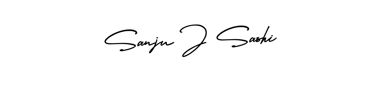 if you are searching for the best signature style for your name Sanju J Sashi. so please give up your signature search. here we have designed multiple signature styles  using AmerikaSignatureDemo-Regular. Sanju J Sashi signature style 3 images and pictures png