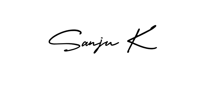 Sanju K stylish signature style. Best Handwritten Sign (AmerikaSignatureDemo-Regular) for my name. Handwritten Signature Collection Ideas for my name Sanju K. Sanju K signature style 3 images and pictures png