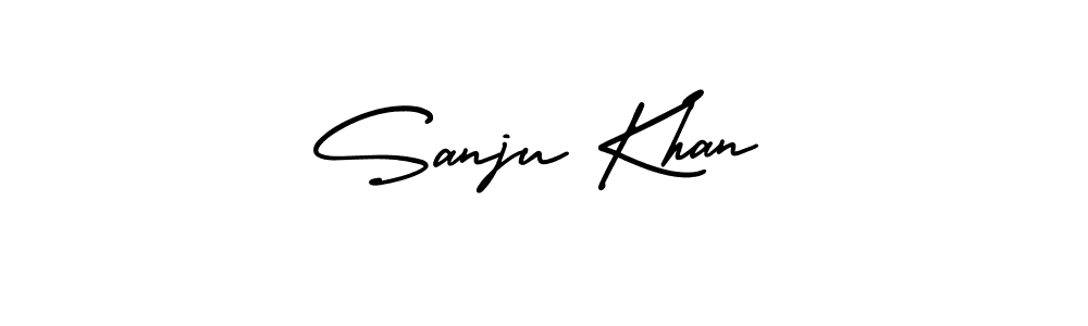 How to Draw Sanju Khan signature style? AmerikaSignatureDemo-Regular is a latest design signature styles for name Sanju Khan. Sanju Khan signature style 3 images and pictures png