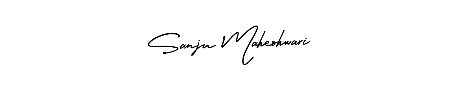 How to make Sanju Maheshwari name signature. Use AmerikaSignatureDemo-Regular style for creating short signs online. This is the latest handwritten sign. Sanju Maheshwari signature style 3 images and pictures png