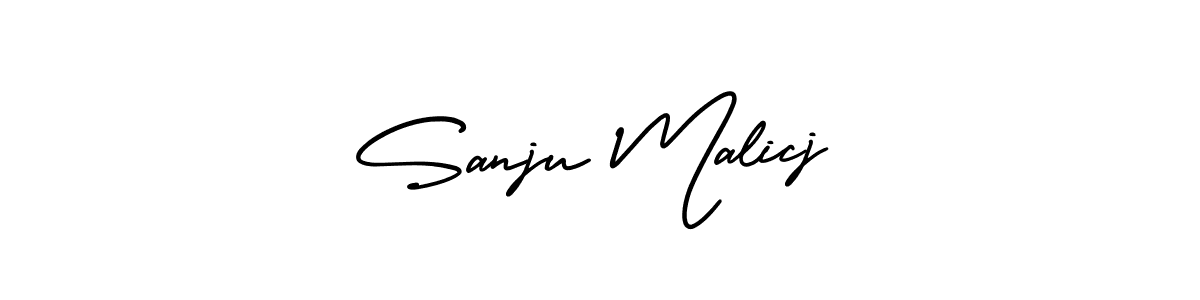 Design your own signature with our free online signature maker. With this signature software, you can create a handwritten (AmerikaSignatureDemo-Regular) signature for name Sanju Malicj. Sanju Malicj signature style 3 images and pictures png