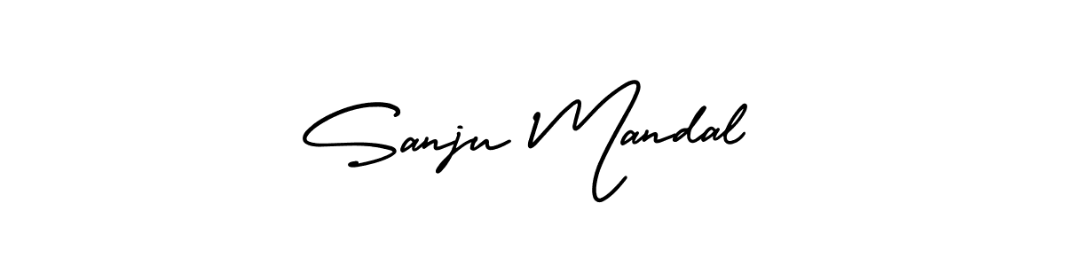 How to make Sanju Mandal name signature. Use AmerikaSignatureDemo-Regular style for creating short signs online. This is the latest handwritten sign. Sanju Mandal signature style 3 images and pictures png