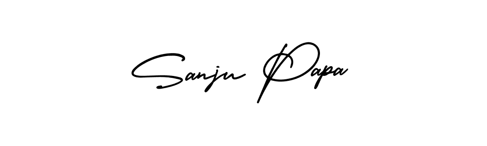 The best way (AmerikaSignatureDemo-Regular) to make a short signature is to pick only two or three words in your name. The name Sanju Papa include a total of six letters. For converting this name. Sanju Papa signature style 3 images and pictures png