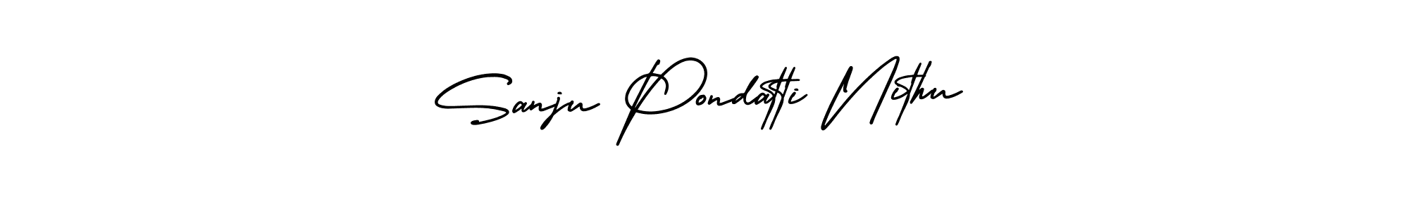 Make a beautiful signature design for name Sanju Pondatti Nithu. Use this online signature maker to create a handwritten signature for free. Sanju Pondatti Nithu signature style 3 images and pictures png