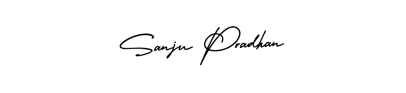 Design your own signature with our free online signature maker. With this signature software, you can create a handwritten (AmerikaSignatureDemo-Regular) signature for name Sanju Pradhan. Sanju Pradhan signature style 3 images and pictures png