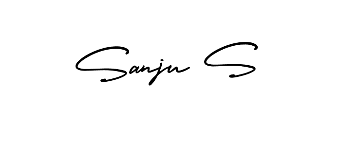 It looks lik you need a new signature style for name Sanju S. Design unique handwritten (AmerikaSignatureDemo-Regular) signature with our free signature maker in just a few clicks. Sanju S signature style 3 images and pictures png