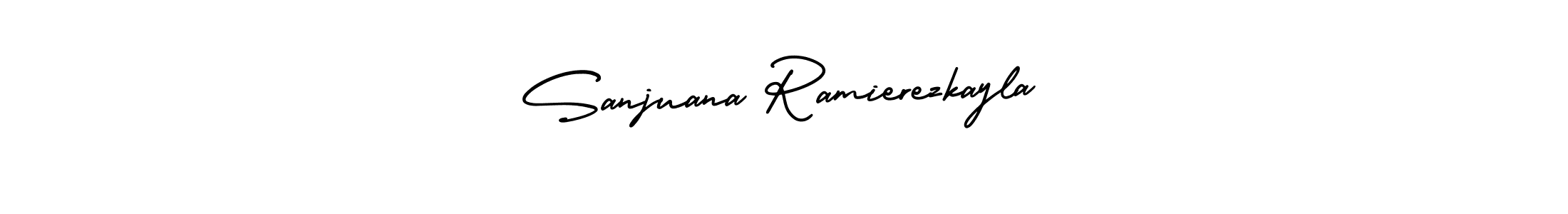 How to make Sanjuana Ramierezkayla name signature. Use AmerikaSignatureDemo-Regular style for creating short signs online. This is the latest handwritten sign. Sanjuana Ramierezkayla signature style 3 images and pictures png