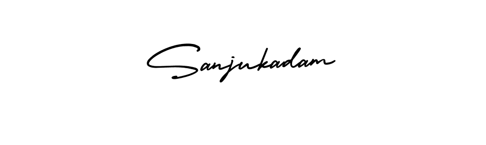 How to Draw Sanjukadam signature style? AmerikaSignatureDemo-Regular is a latest design signature styles for name Sanjukadam. Sanjukadam signature style 3 images and pictures png