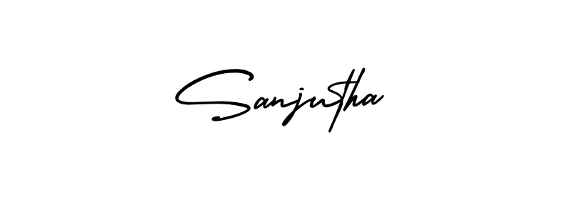 How to make Sanjutha signature? AmerikaSignatureDemo-Regular is a professional autograph style. Create handwritten signature for Sanjutha name. Sanjutha signature style 3 images and pictures png