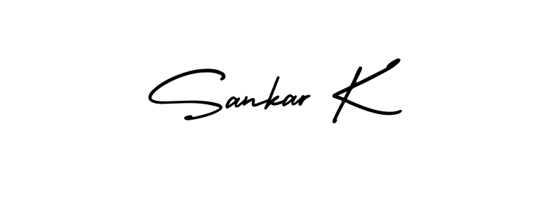 The best way (AmerikaSignatureDemo-Regular) to make a short signature is to pick only two or three words in your name. The name Sankar K include a total of six letters. For converting this name. Sankar K signature style 3 images and pictures png