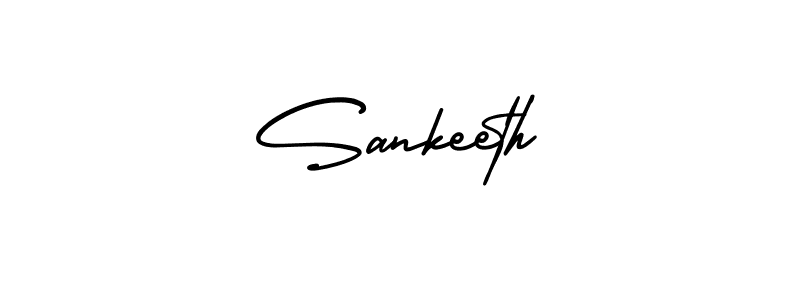 The best way (AmerikaSignatureDemo-Regular) to make a short signature is to pick only two or three words in your name. The name Sankeeth include a total of six letters. For converting this name. Sankeeth signature style 3 images and pictures png