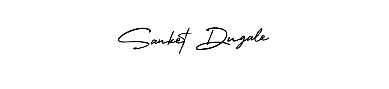 You should practise on your own different ways (AmerikaSignatureDemo-Regular) to write your name (Sanket Dugale) in signature. don't let someone else do it for you. Sanket Dugale signature style 3 images and pictures png