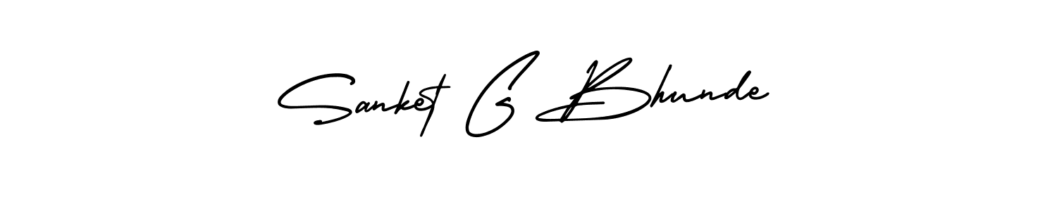 The best way (AmerikaSignatureDemo-Regular) to make a short signature is to pick only two or three words in your name. The name Sanket G Bhunde include a total of six letters. For converting this name. Sanket G Bhunde signature style 3 images and pictures png