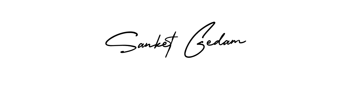 This is the best signature style for the Sanket Gedam name. Also you like these signature font (AmerikaSignatureDemo-Regular). Mix name signature. Sanket Gedam signature style 3 images and pictures png