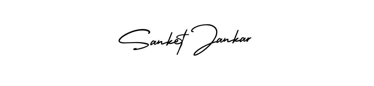 This is the best signature style for the Sanket Jankar name. Also you like these signature font (AmerikaSignatureDemo-Regular). Mix name signature. Sanket Jankar signature style 3 images and pictures png