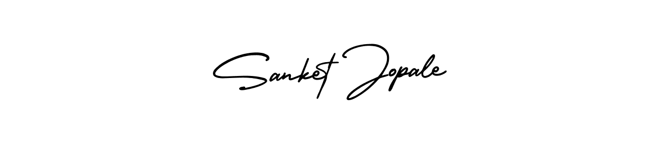 How to make Sanket Jopale name signature. Use AmerikaSignatureDemo-Regular style for creating short signs online. This is the latest handwritten sign. Sanket Jopale signature style 3 images and pictures png