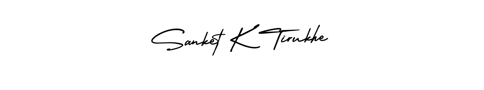 Sanket K Tirukhe stylish signature style. Best Handwritten Sign (AmerikaSignatureDemo-Regular) for my name. Handwritten Signature Collection Ideas for my name Sanket K Tirukhe. Sanket K Tirukhe signature style 3 images and pictures png