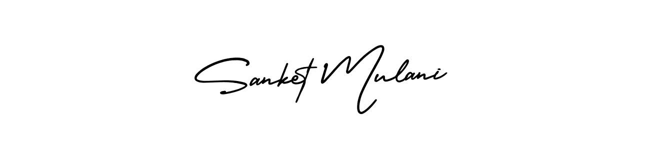 You should practise on your own different ways (AmerikaSignatureDemo-Regular) to write your name (Sanket Mulani) in signature. don't let someone else do it for you. Sanket Mulani signature style 3 images and pictures png