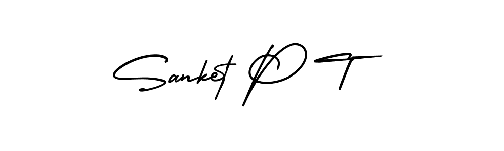 Design your own signature with our free online signature maker. With this signature software, you can create a handwritten (AmerikaSignatureDemo-Regular) signature for name Sanket P T. Sanket P T signature style 3 images and pictures png