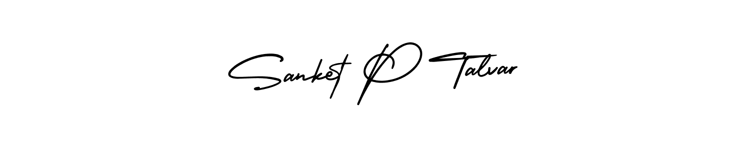 How to make Sanket P Talvar name signature. Use AmerikaSignatureDemo-Regular style for creating short signs online. This is the latest handwritten sign. Sanket P Talvar signature style 3 images and pictures png