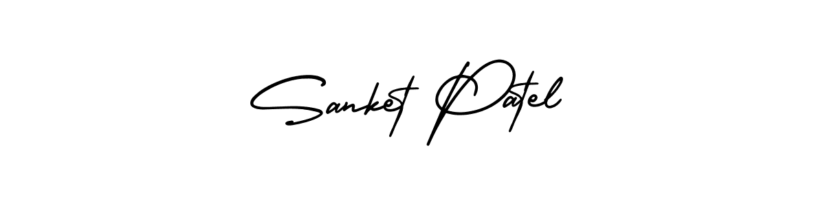 How to make Sanket Patel name signature. Use AmerikaSignatureDemo-Regular style for creating short signs online. This is the latest handwritten sign. Sanket Patel signature style 3 images and pictures png