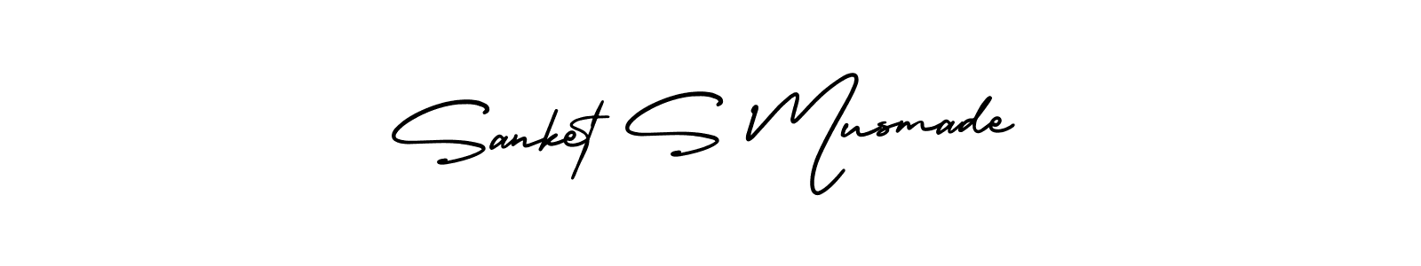 The best way (AmerikaSignatureDemo-Regular) to make a short signature is to pick only two or three words in your name. The name Sanket S Musmade include a total of six letters. For converting this name. Sanket S Musmade signature style 3 images and pictures png
