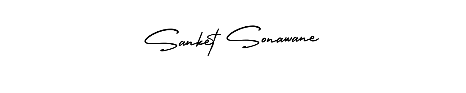 How to make Sanket Sonawane name signature. Use AmerikaSignatureDemo-Regular style for creating short signs online. This is the latest handwritten sign. Sanket Sonawane signature style 3 images and pictures png