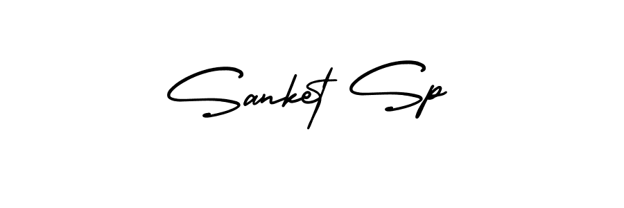 How to make Sanket Sp name signature. Use AmerikaSignatureDemo-Regular style for creating short signs online. This is the latest handwritten sign. Sanket Sp signature style 3 images and pictures png