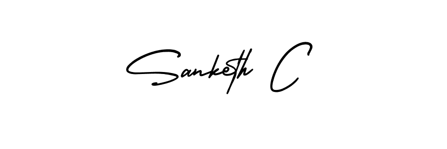 Also You can easily find your signature by using the search form. We will create Sanketh C name handwritten signature images for you free of cost using AmerikaSignatureDemo-Regular sign style. Sanketh C signature style 3 images and pictures png