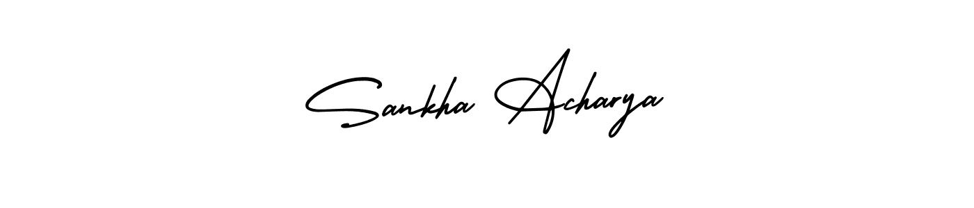 This is the best signature style for the Sankha Acharya name. Also you like these signature font (AmerikaSignatureDemo-Regular). Mix name signature. Sankha Acharya signature style 3 images and pictures png