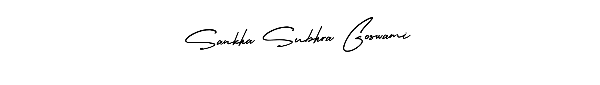 This is the best signature style for the Sankha Subhra Goswami name. Also you like these signature font (AmerikaSignatureDemo-Regular). Mix name signature. Sankha Subhra Goswami signature style 3 images and pictures png