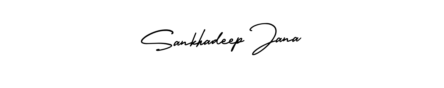 You should practise on your own different ways (AmerikaSignatureDemo-Regular) to write your name (Sankhadeep Jana) in signature. don't let someone else do it for you. Sankhadeep Jana signature style 3 images and pictures png