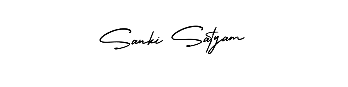 Also You can easily find your signature by using the search form. We will create Sanki Satyam name handwritten signature images for you free of cost using AmerikaSignatureDemo-Regular sign style. Sanki Satyam signature style 3 images and pictures png