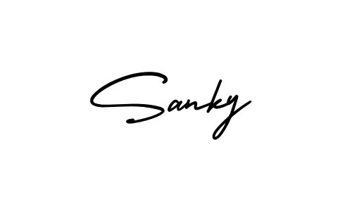 How to make Sanky name signature. Use AmerikaSignatureDemo-Regular style for creating short signs online. This is the latest handwritten sign. Sanky signature style 3 images and pictures png