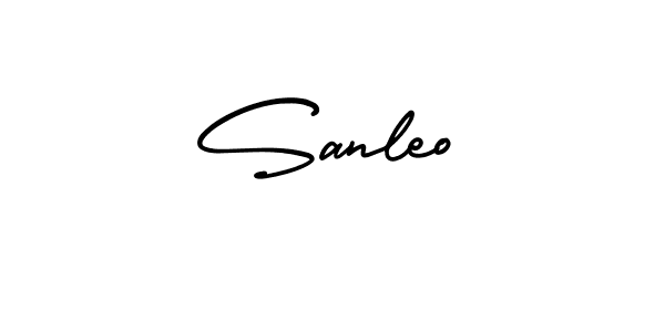 Sanleo stylish signature style. Best Handwritten Sign (AmerikaSignatureDemo-Regular) for my name. Handwritten Signature Collection Ideas for my name Sanleo. Sanleo signature style 3 images and pictures png